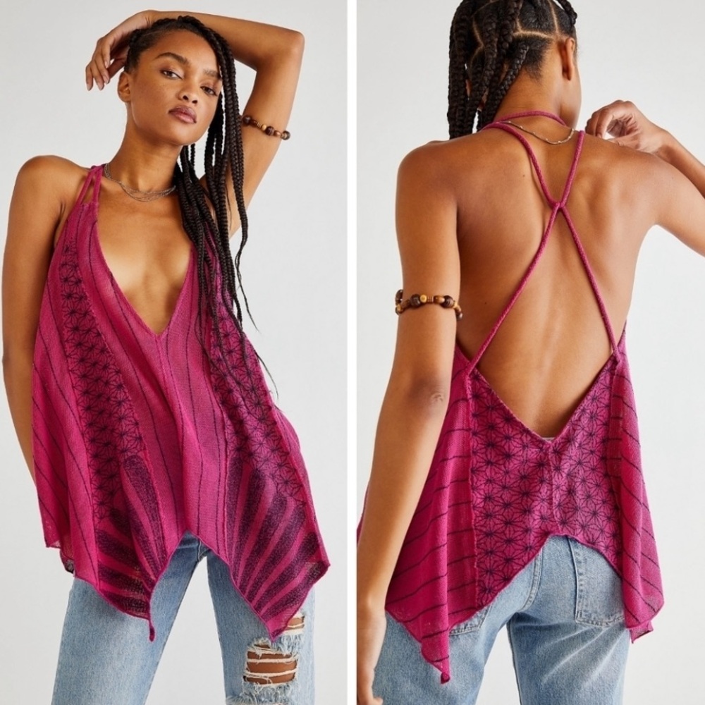 FREE PEOPLE Fuchsia Hypnotic Swing Tank Top Small NWT